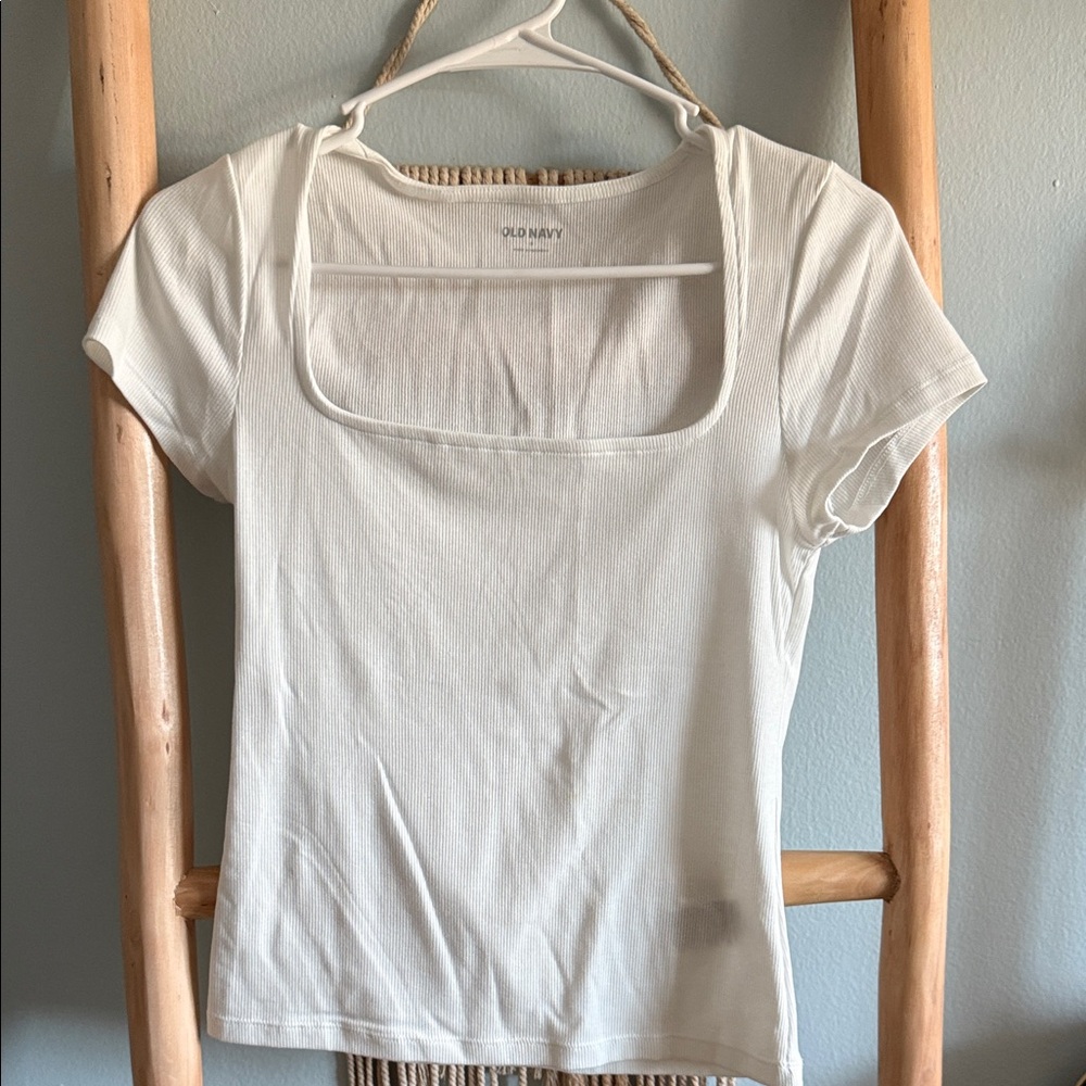 Old Navy Women's White Square Neck Top